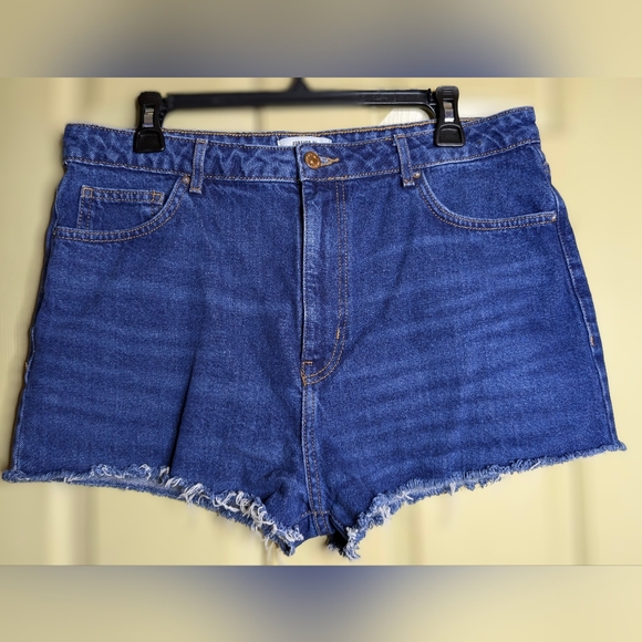 NWOT Forever 21 • US 30 (10-12) • High-Waist Rough Cut Denim Shorts - Picture 1 of 4